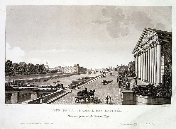 Illustration showing the French National Assembly in Paris, 1850