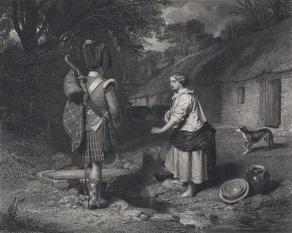 Illustration for The Soldiers Return by Robert Burns (engraving)