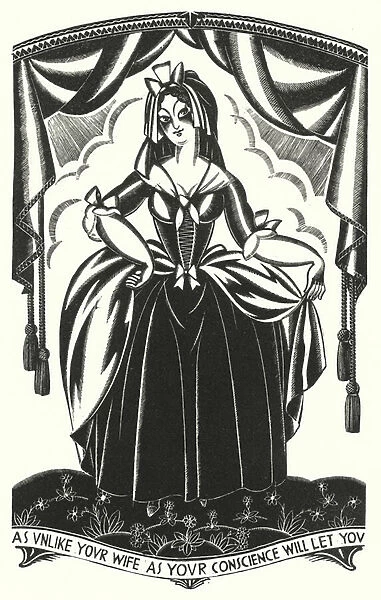 Illustration for Tristram Shandy by Laurence Sterne (litho)