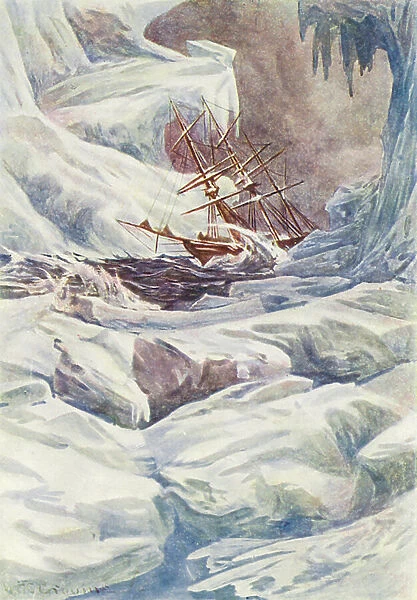 Illustration for The World of Ice or the Whaling Cruise of The Dolphin (colour litho)