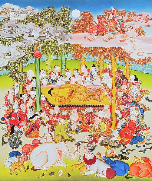 Image depicting the Buddha of Nirvana (gouache on cloth)