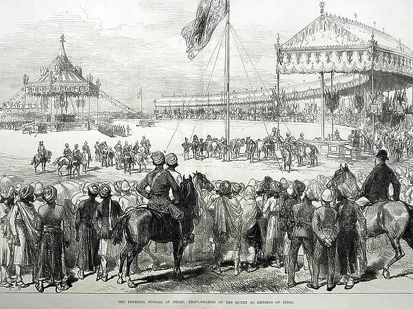 The Imperial Durbar at Delhi: Proclamation of the Queen as Empress of India, 1911 (litho)
