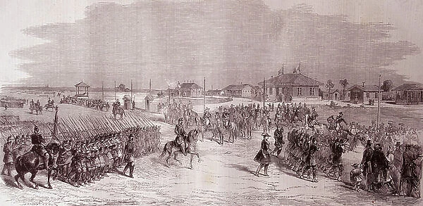 The Imperial Head-Quarters at the Camp at Chalons, 1860 (engraving)