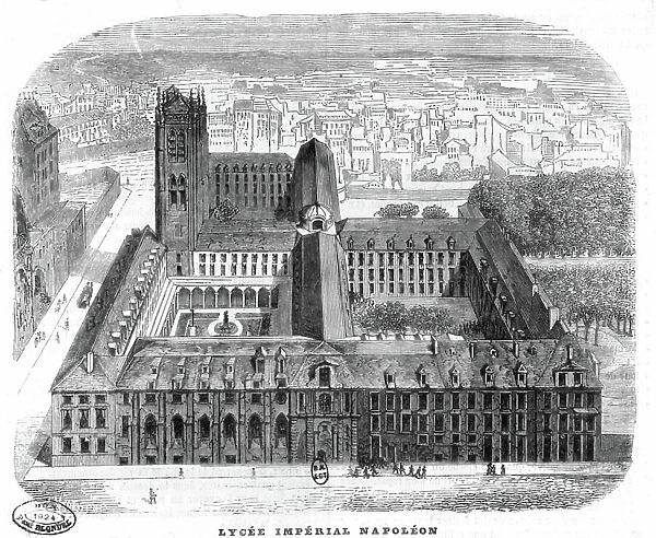 the imperial Napoleon lycee (which was initially the Central School of the Pantheon in 1796-1804. it became in 1804-1815 the Lycee Napoleon, first secondary school of the Republic, then in 1815-1848 the College Henri IV)