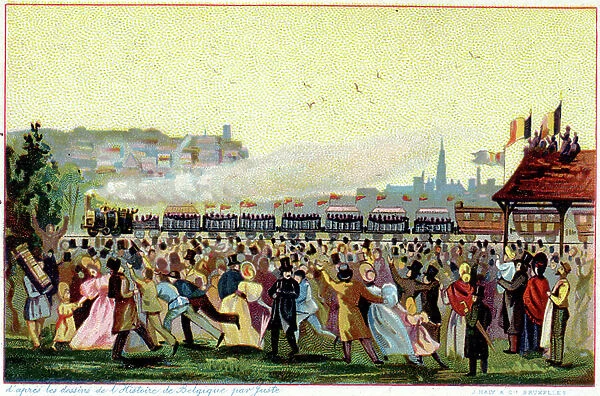 inauguration of the first belgian railway (1835)
