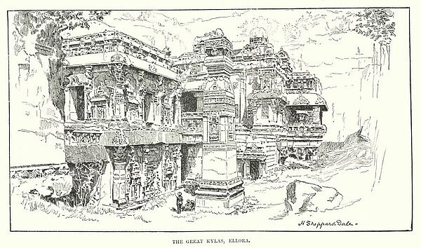 India: The Great Kylas, Ellora (engraving)