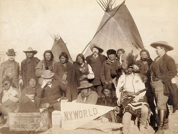 Indian chiefs and U. S. Officials at Pine Ridge, 1891 (b  /  w photo)