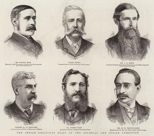 The Indian Executive Staff of the Colonial and Indian Exhibition (engraving)