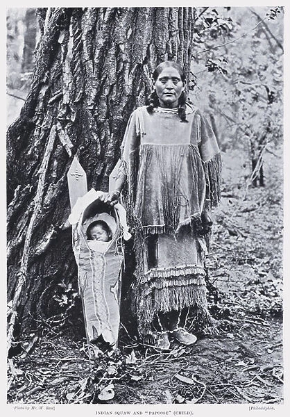Indian Squaw and 'Papoose, 'Child (b  /  w photo)