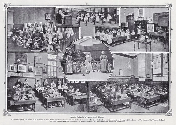 Infant schools at home and abroad (b  /  w photo)