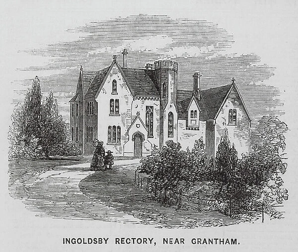 Ingoldsby Rectory, near Grantham, Lincolnshire (engraving)