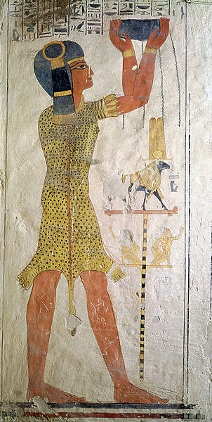 An Inmutef priest making an offering, from the Tomb of Ramesses IX (r