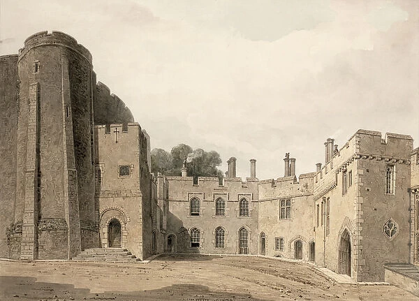 The Inner Court of Berkeley Castle, Gloucestershire, looking North-East, 1822 (w  /  c)