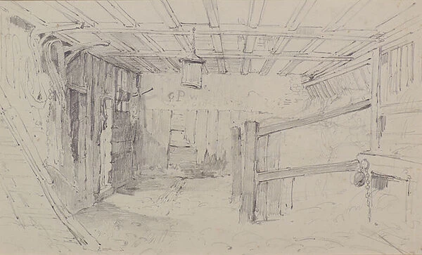 Inside a Stable, c. 1810 (pencil)