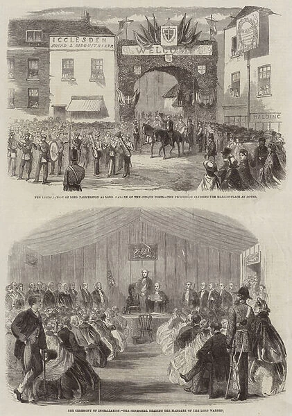 Installation of Lord Palmerston as Lord Warden of the Cinque Ports (engraving)