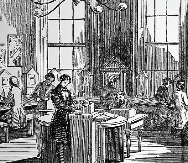 Instrument room at the Electric Telegraph Office, 1860