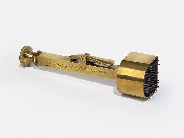 Instrument for tattooing deserters, c. 1850 (brass & steel)