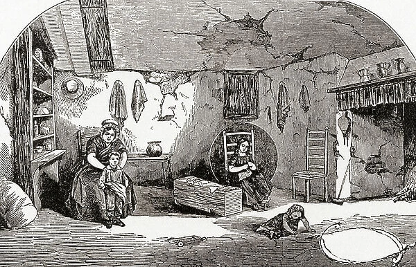 Interior of a Dorchester labourer's cottage in the early 19th century