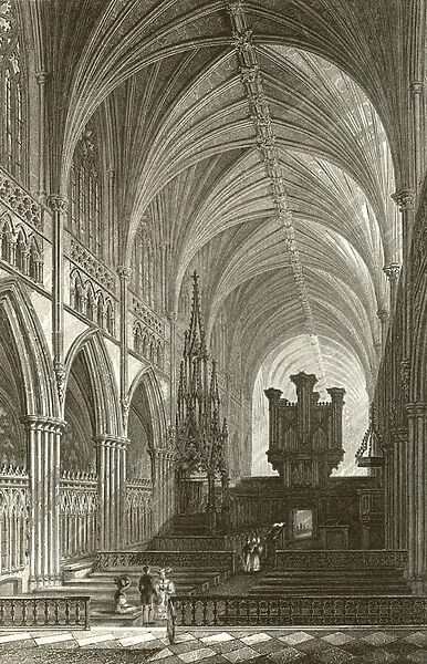Interior of Exeter Cathedral (engraving)