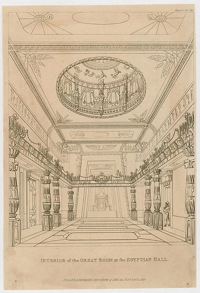 Interior of the Great Room at the Egyptian Hall, Piccadilly (engraving)