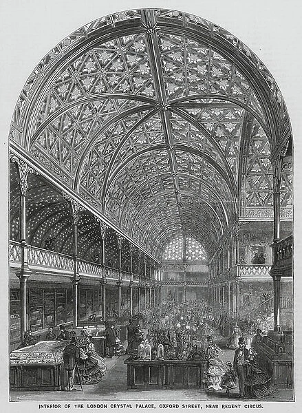 Interior of the London Crystal Palace Bazaar, Oxford Street (engraving)
