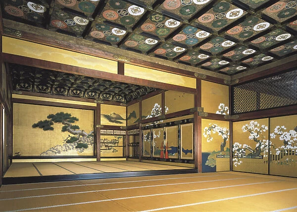 Interior of the Nijo Castle (1602-1626). Art Tokugawa. Architecture. Japan, Kyoto (photo)
