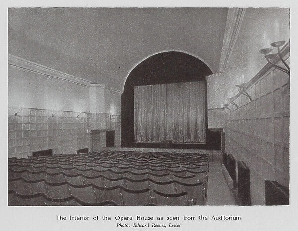 Interior of the opera house, Glyndebourne, Sussex (b / w photo)
