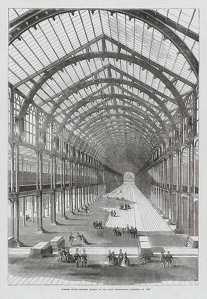 Interior of the proposed building of the Great International Exhibition, 1862 (engraving)