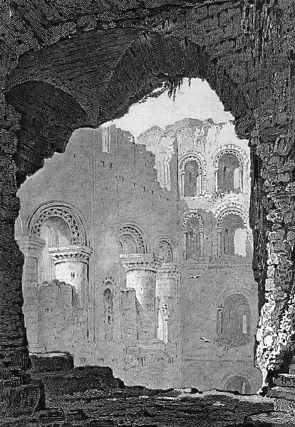 Interior of the Keep of Rochester Castle, Kent, engraved by William Woolnoth (engraving)