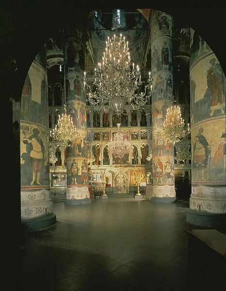 Interior showing the wallpaintings and icons, built 1475-79 (photo)