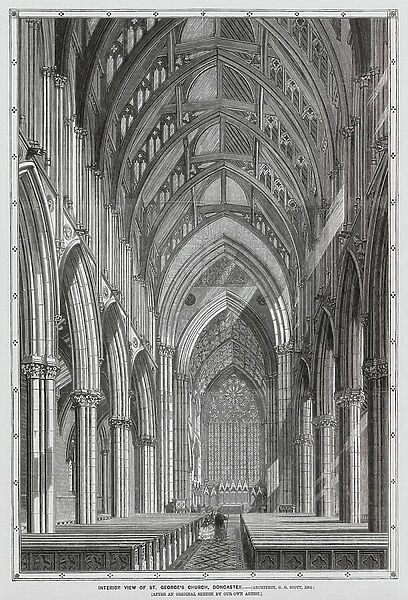 Interior of St George's Church, Doncaster, Yorkshire (engraving)