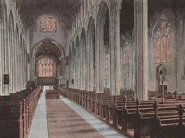 Interior of St Mary's Church, Bury St Edmund's (coloured photo)