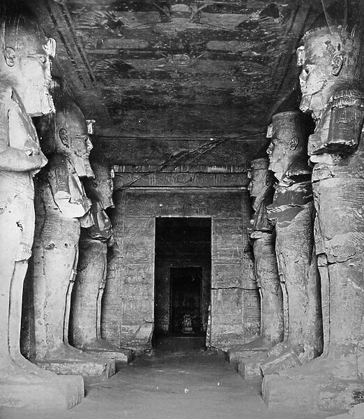 The Interior of the Temple of Rameses II, c. 1904-05 (b  /  w photo)