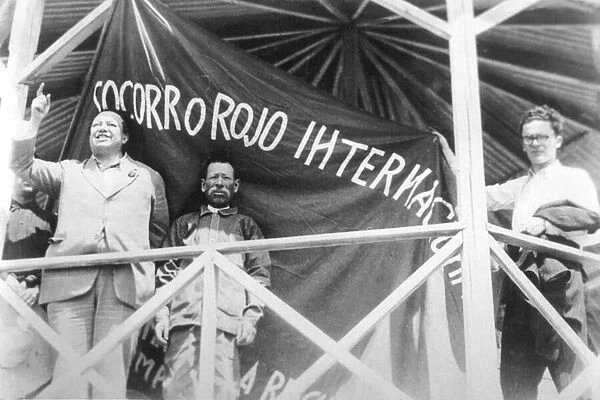International Red Aid: Diego Rivera at a Rally of 'Socorro Rojo International'
