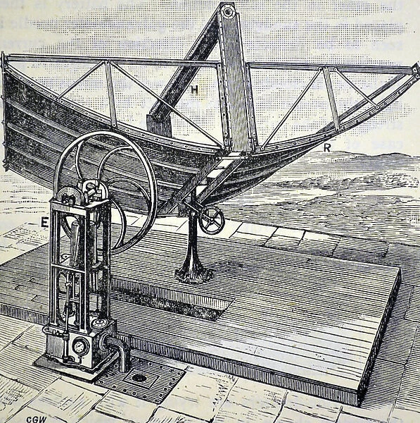 Inventor John Ericsson's Machine, 1884 (engraving)