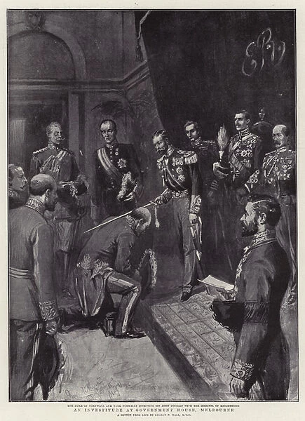An Investiture at Government House, Melbourne (litho)