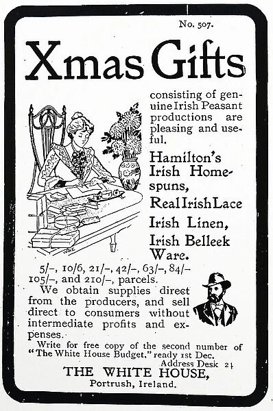 Irish linens, etc, for Christmas, 1850