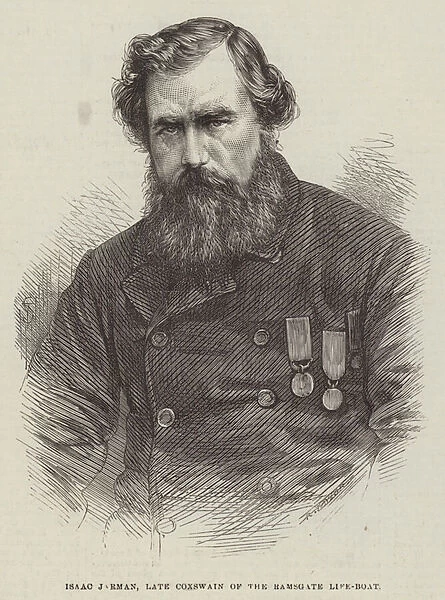 Isaac Jarman, late Coxswain of The Ramsgate Life-Boat (engraving)