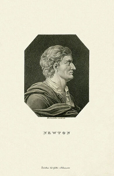 Isaac Newton, English natural philosopher and scientists 19th (engraving)