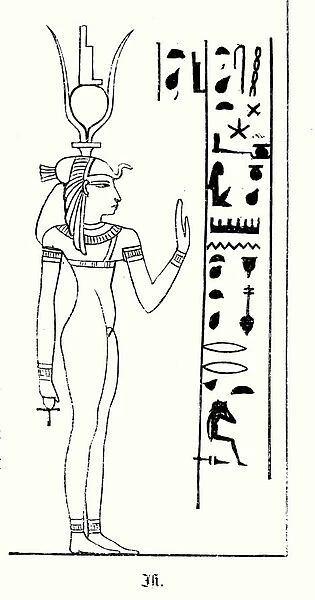 Isis, ancient Egyptian goddess (engraving)