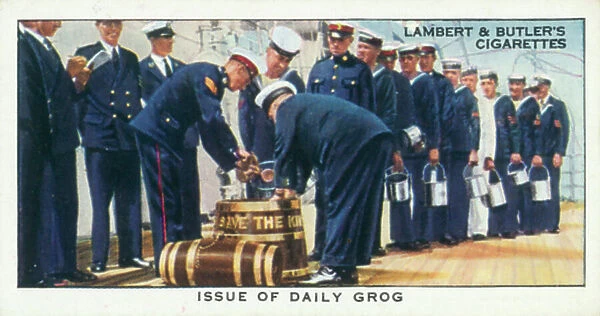 Issue of daily grog (colour photo)