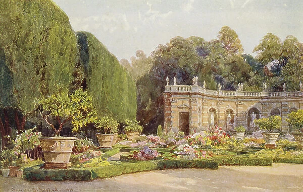 Italian Gardens: Villa Lancellotti (colour litho)