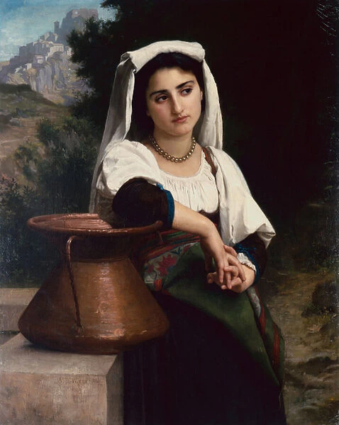 Italian woman at the Fountain, 1869 (oil on canvas)
