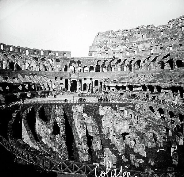 Italy, Lazio, Rome: the interior of the Colisee, Roman ruins, 1895 Photography