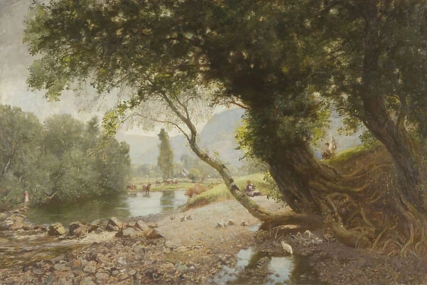 The Ivy, The Oak and The Bonnie Birken Tree, Bettws-y-Coed, 1923 (oil on canvas)