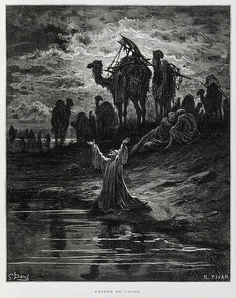 Jacob at Prayer, Illustration from the Dore Bible, 1866