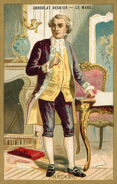 Jacques Necker, Swiss-born French banker and statesman (chromolitho)