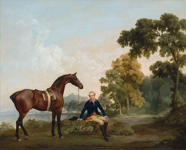 James Hamilton, 2nd Earl of Clanbrassil (1730-1798), with his bay hunter Mowbray