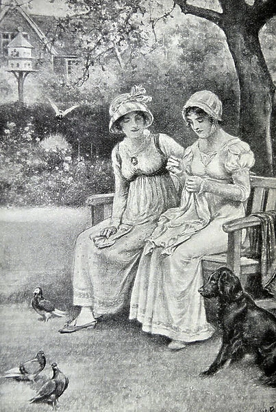 Jane Austen and her sister Cassandra, 1810 (engraving)