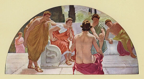 Jason enlisting the Argonauts in the quest of the Golden Fleece (colour litho)